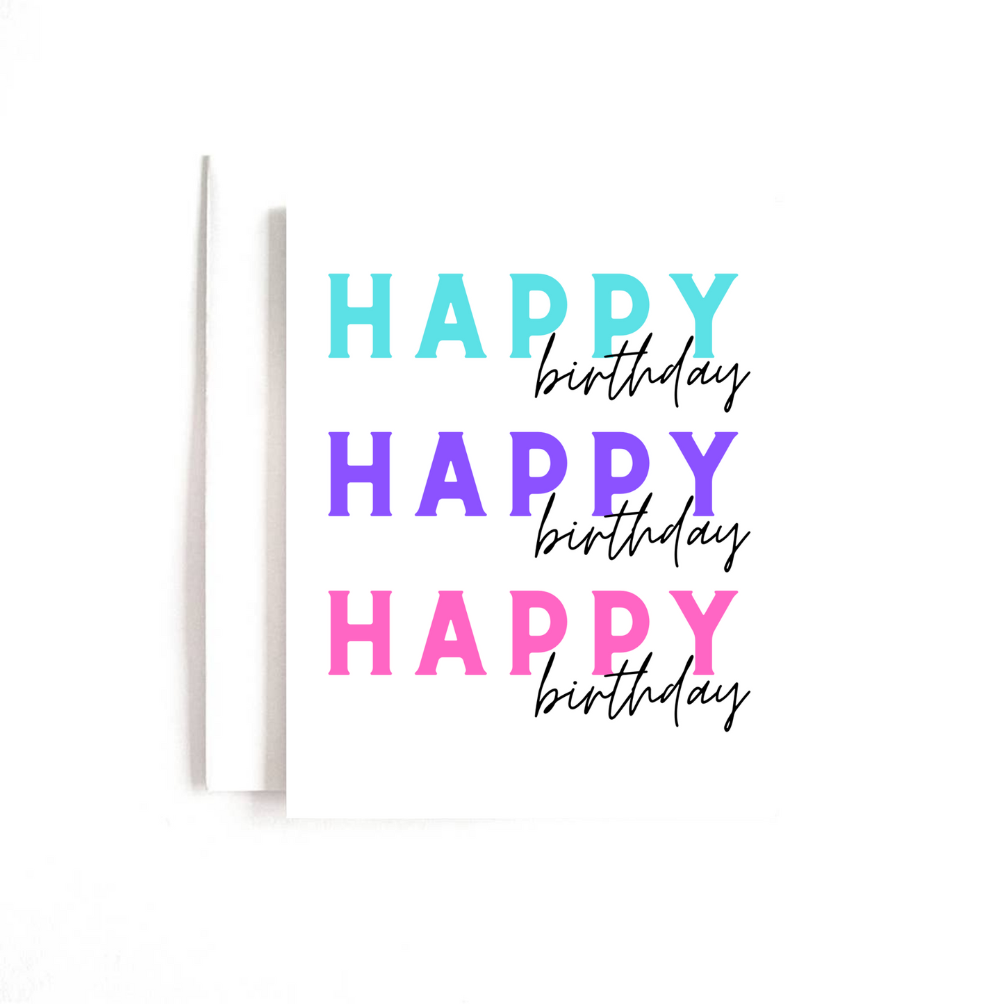 Happy Happy Happy Birthday Greeting Card