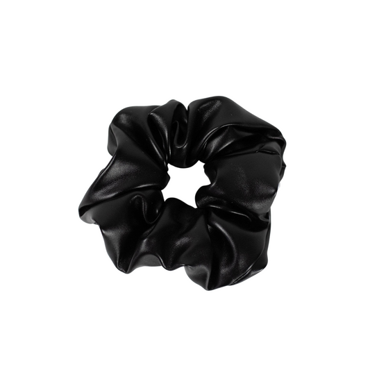 Black Leather Scrunchie