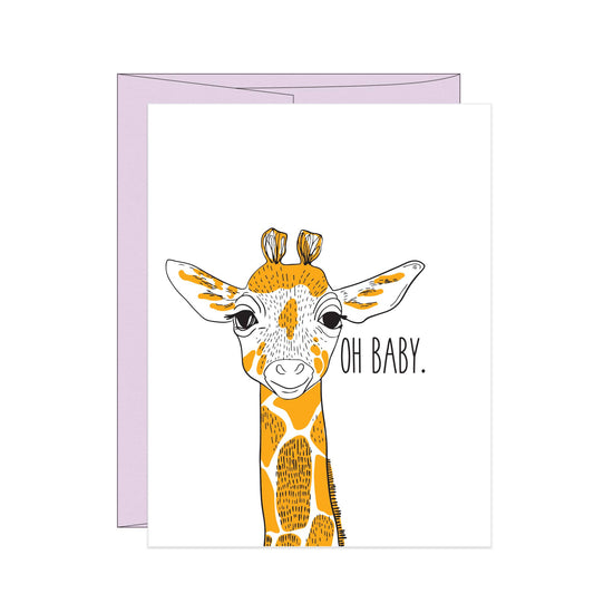 Oh Baby Giraffe Letterpress Card