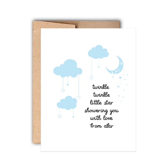 Twinkle Twinkle Baby Shower Letterpress Card